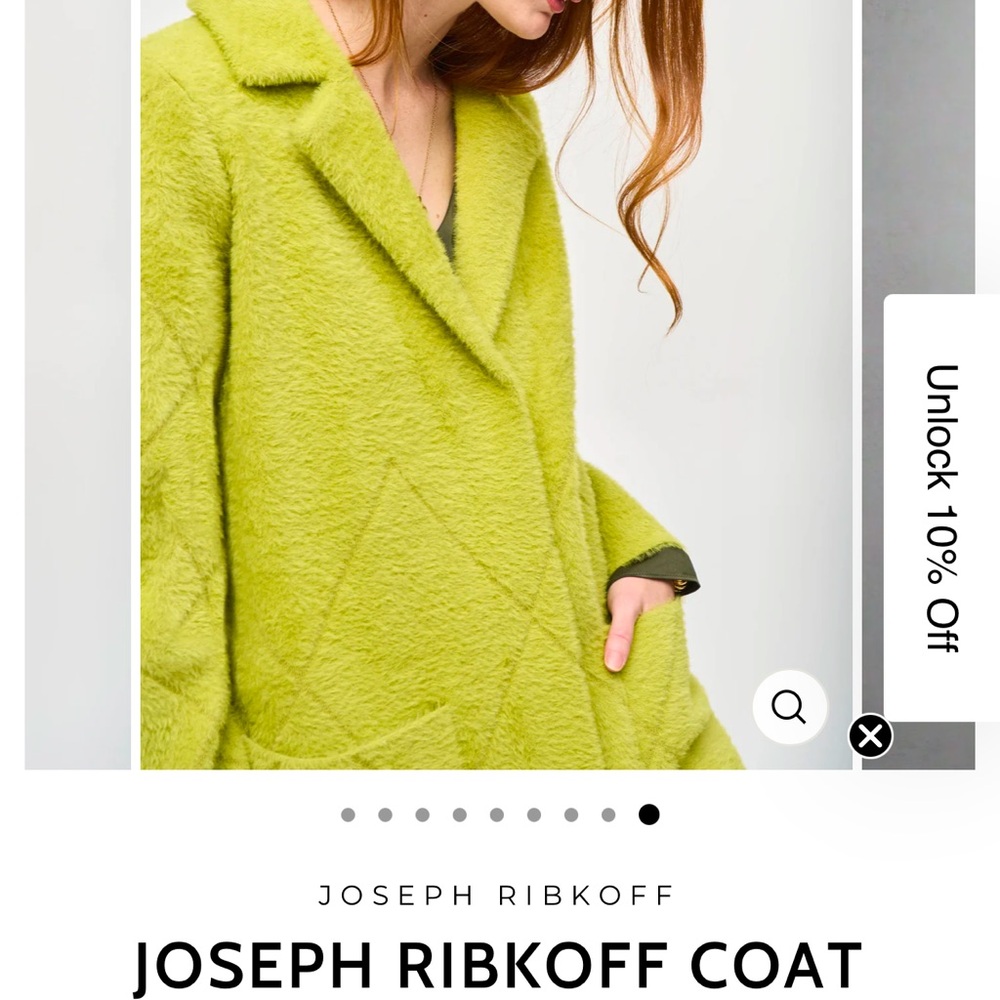 Joseph Ribkoff Chartreuse Car Coat - Picture 4 of 5
